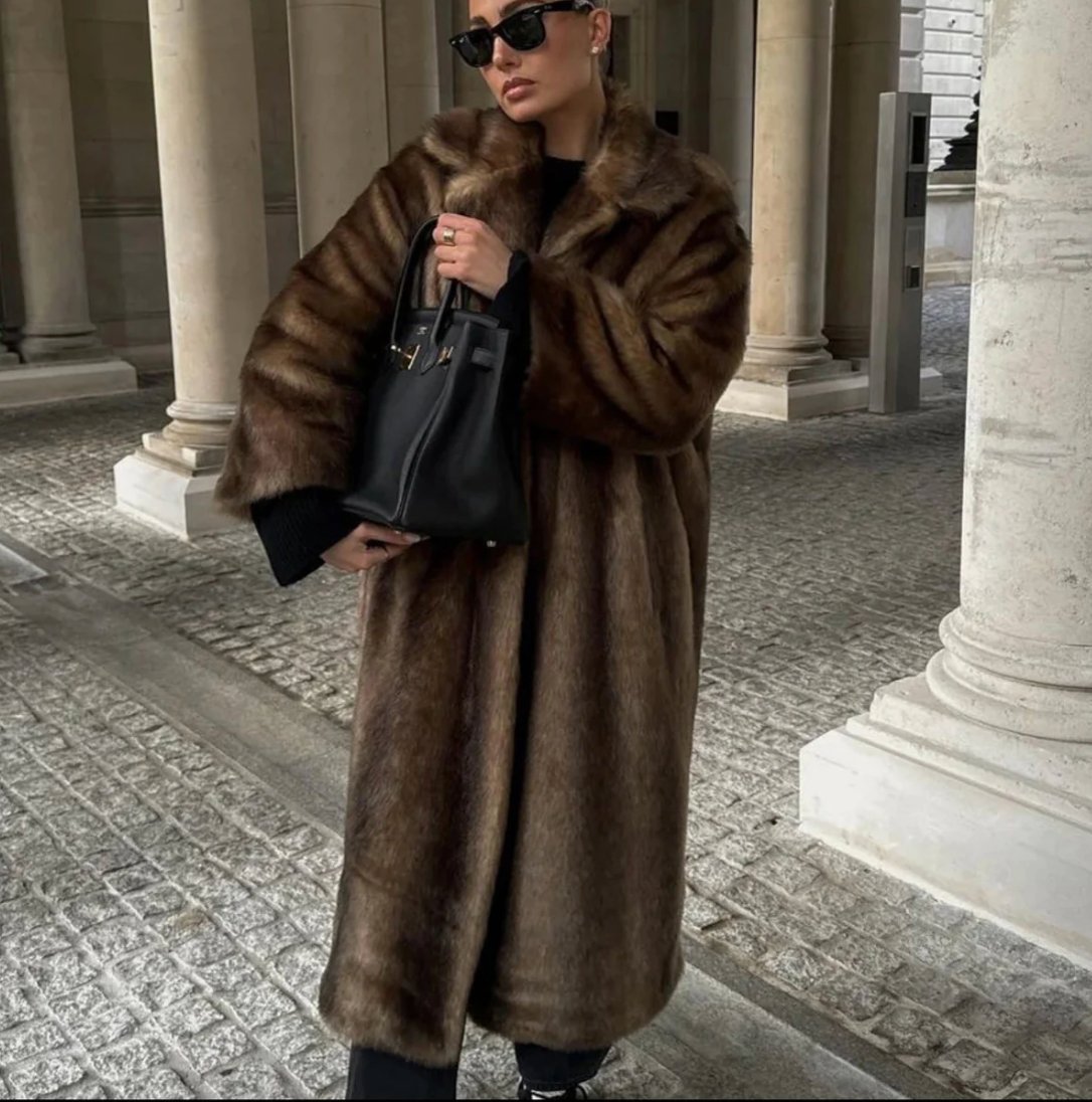 Dark Fur Coat - My Store