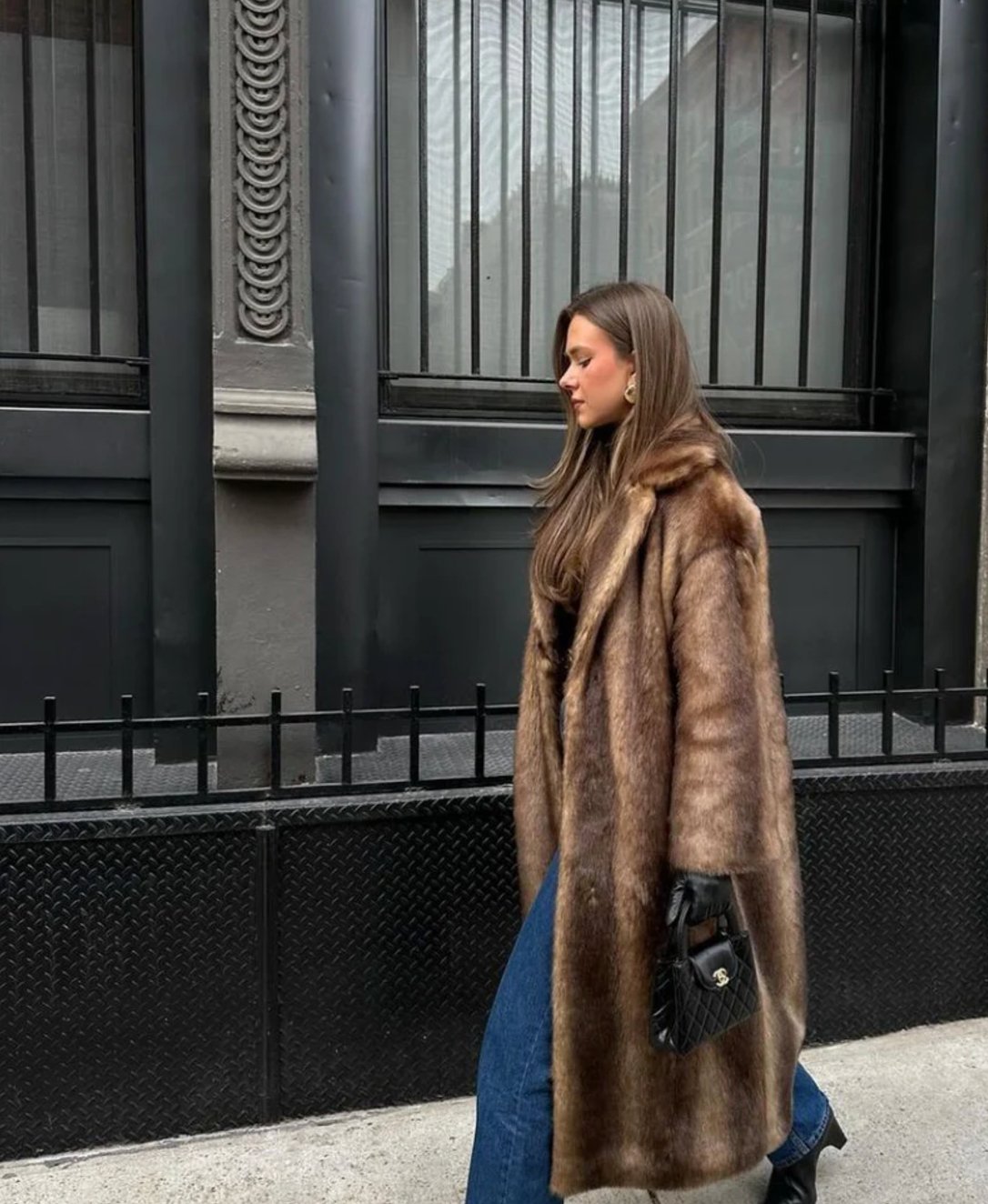 Dark Fur Coat - My Store